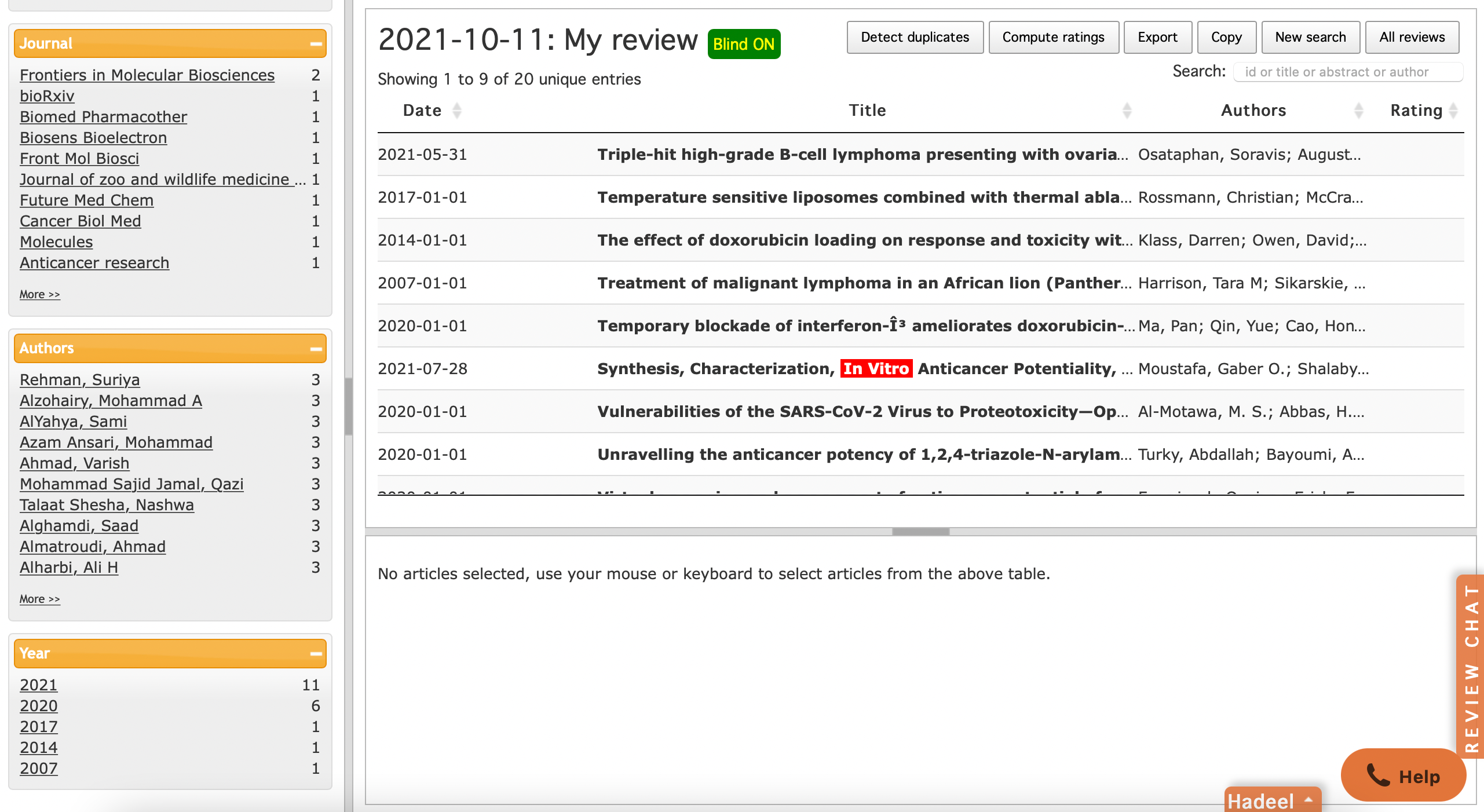 medical journals systematic review